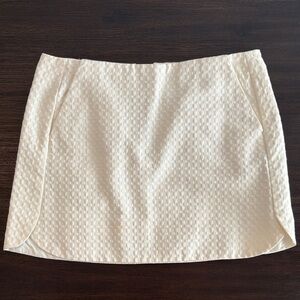 Topshop Cream Textured Mini Skirt